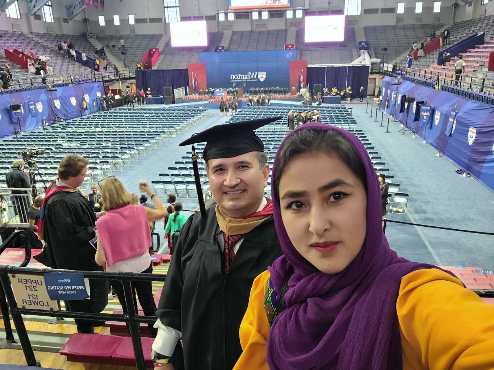 Mosa Rahimi with family after the Wharton graduation ceremony